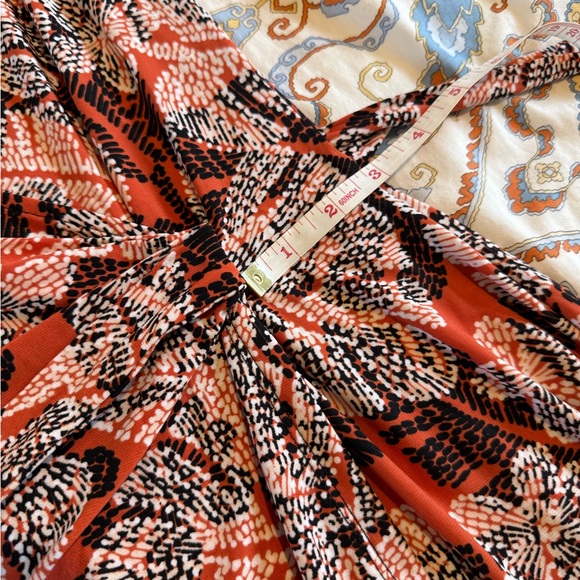 Anne Klein Orange and Black Floral Short Sleeve Dress - Picture 6 of 6